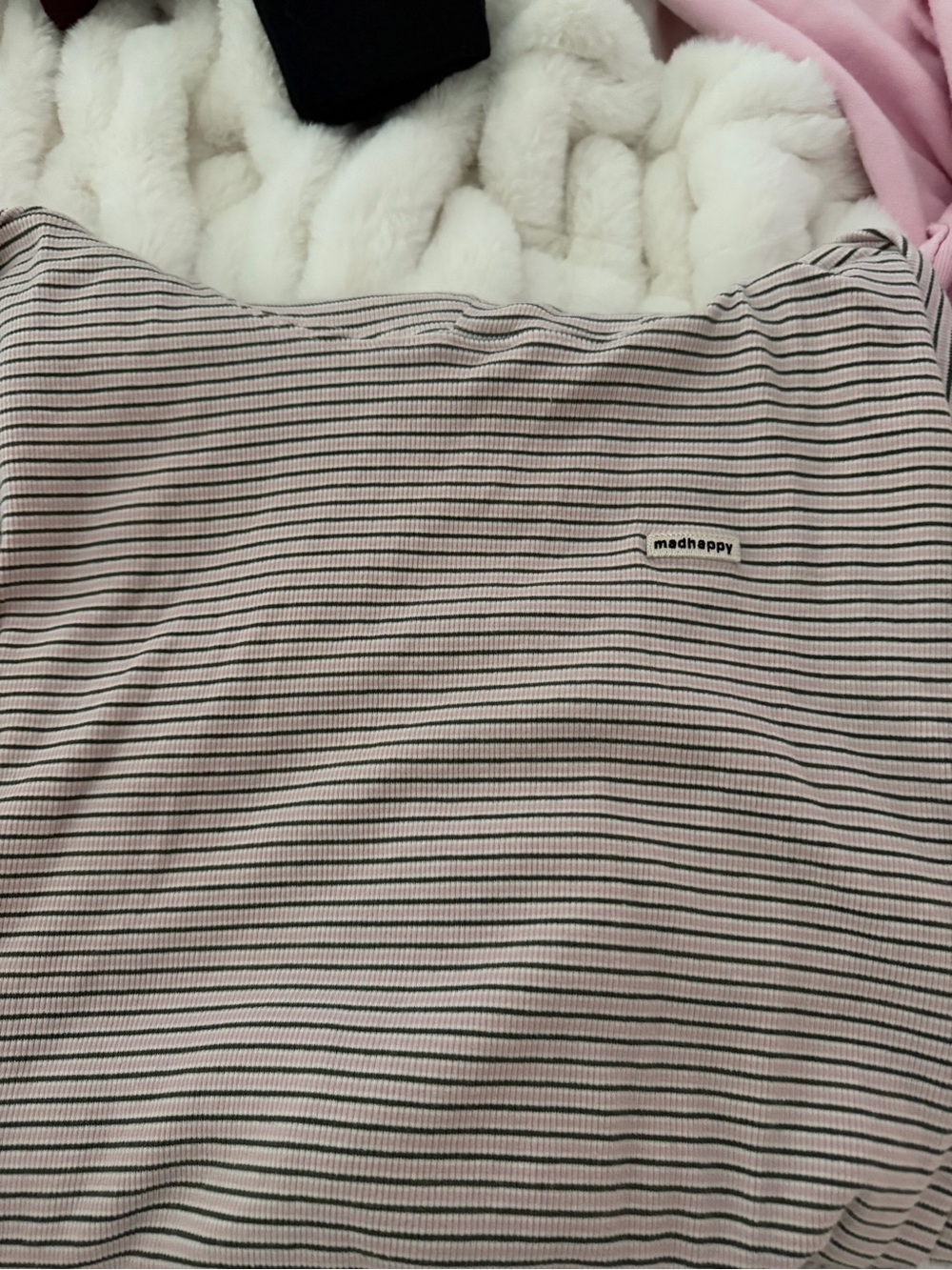 Madhappy Pink and Black Thin-Stripe Hooded Sweatshirt - Picture 5 of 5